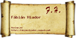 Fábián Hiador névjegykártya